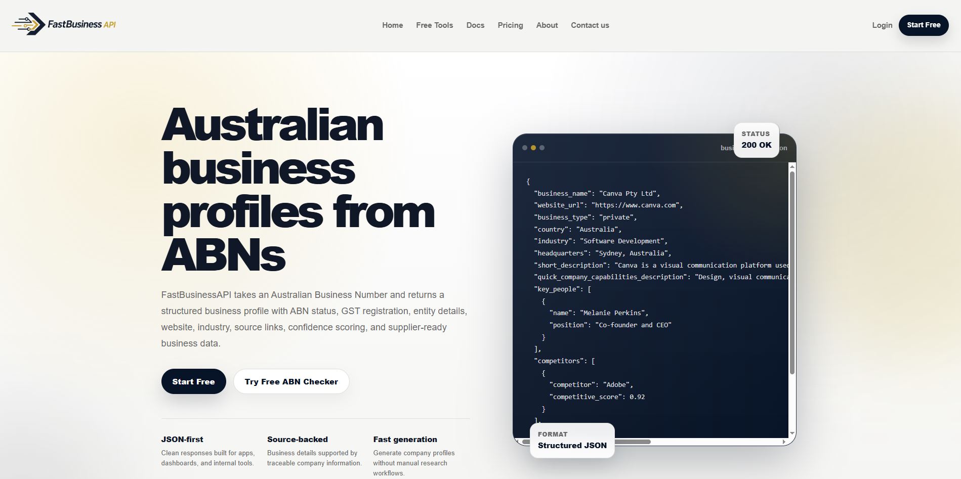FastBusinessAPI platform preview